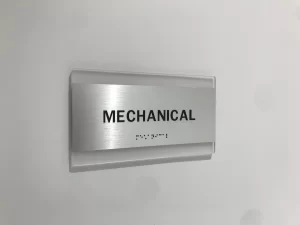 ADA Signage Mechanical Room Braille